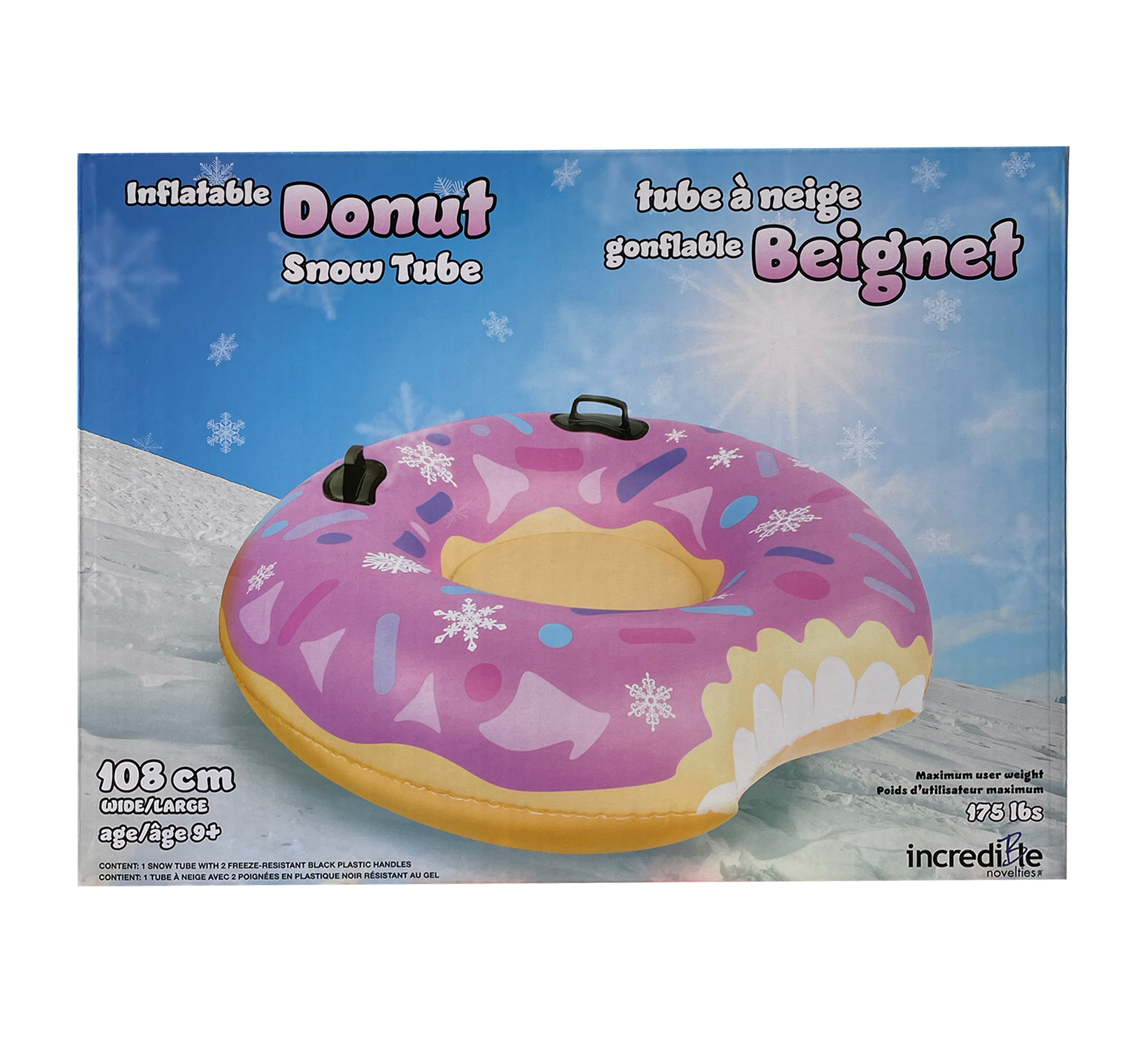 Pink Donut Snow Tube with Bite box 